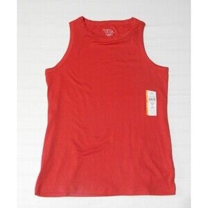 NEW Time And Tru Women's Sleeveless High Neck Red Shirt Size Medium Super Soft
